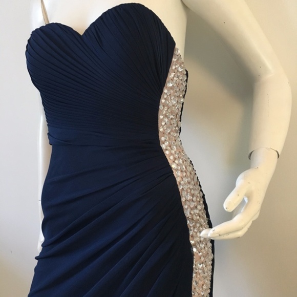 Xscape Dresses & Skirts - PROM! Xscape Dark Blue Strapless Long Dress